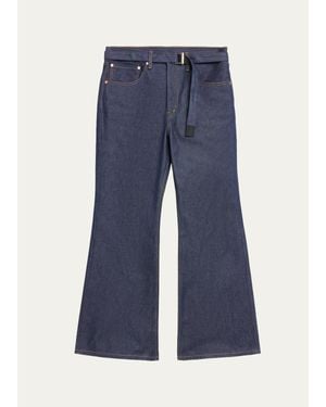 Sacai Levi's X Oversized Wide-Leg Belted Jeans - Blue