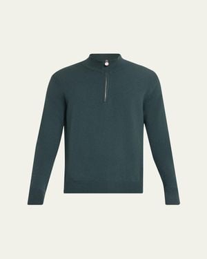 Kiton 12Gg Cashmere Mock Neck Quarter-Zip Sweater - Blue