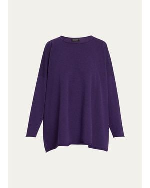 Eskandar A-Line Bateau Neck Sweater - Purple