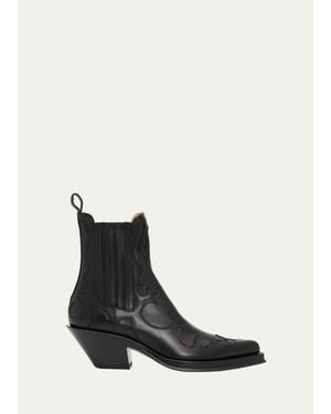 Gabriela Hearst 50Mm Cassidy Leather Cowboy Ankle Boots - White