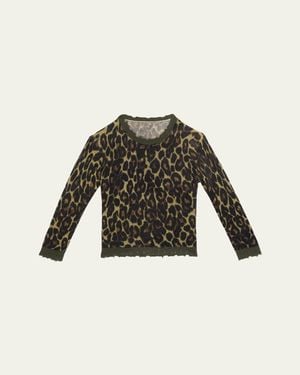 R13 Leopard-Print Cashmere Sweater - Black