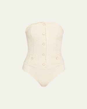 Jonathan Simkhai Natalie Strapless One-Piece Swimsuit - Natural