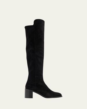 Stuart Weitzman Finn Suede Knee Boots - Black