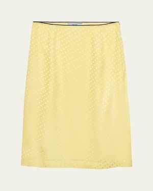 Prada Polka-Dot Silk Midi Slip Skirt - Yellow