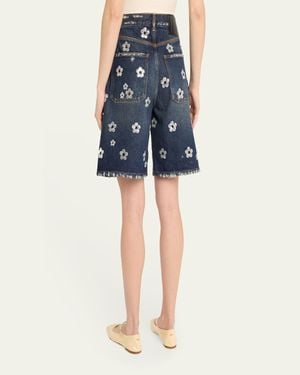 Marc Jacobs Sequin Daisy Wide Leg Shorts in Blue | Lyst