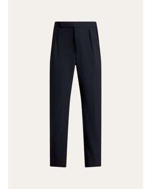 Ralph Lauren Gregory Hand-Tailored Tuxedo Pants - Blue