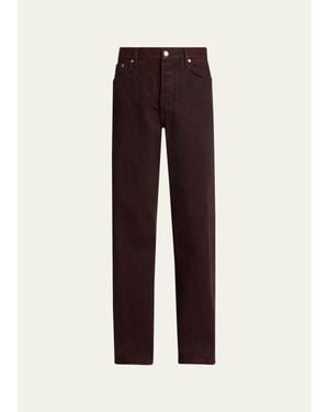 Dries Van Noten Stonewash Straight Leg Five-Pocket Pants - Blue