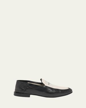 Givenchy Label Canvas And Leather Loafers - White