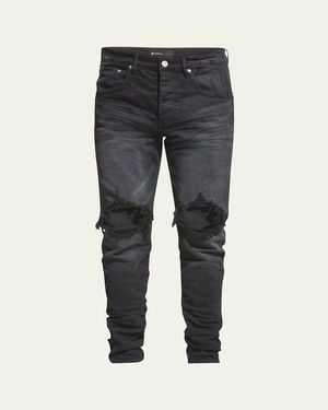 Purple P002 Blowout Slim Jeans - Gray