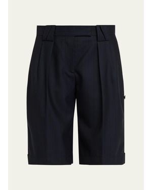 Versace Knee-Length Suiting Shorts - Blue