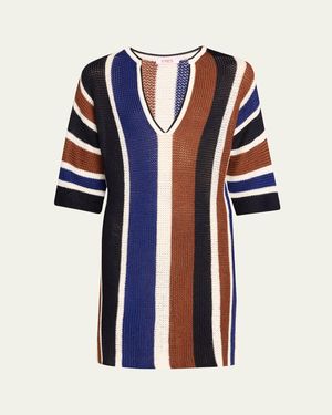 Eres Diego Striped Knit Mini Dress - Blue