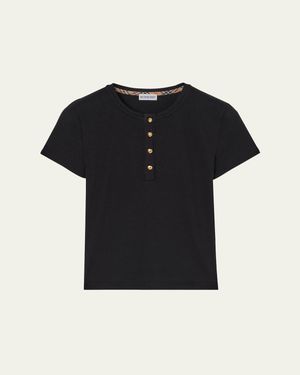 Burberry Cotton Rib Knit T-Shirt - Black