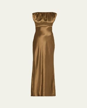 Anna Quan Ophelia Satin Column Dress - Natural