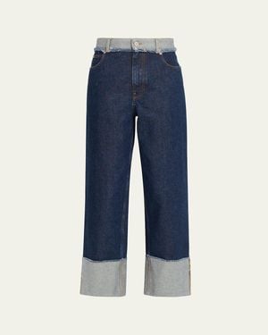 Marni Inside Out Denim Straight-Leg Jeans - Blue