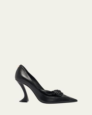 Lanvin Leather Bow Pumps - Black