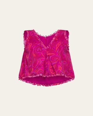 Cinq À Sept Ibbie Paisley Bloom Top - Pink