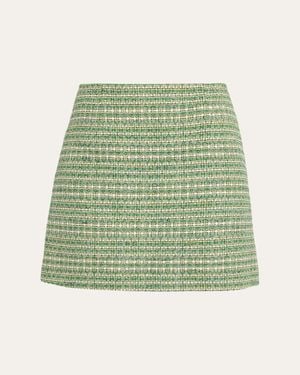 Carolina Herrera Tweed Mini Skirt - Green