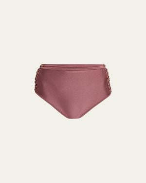 Zimmermann Aster Bead Detail High-Waist Bikini Bottoms - Pink