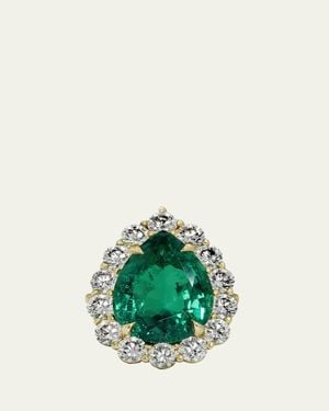 Dara Kaye Royale Bestie Emerald Pear Ring - Green