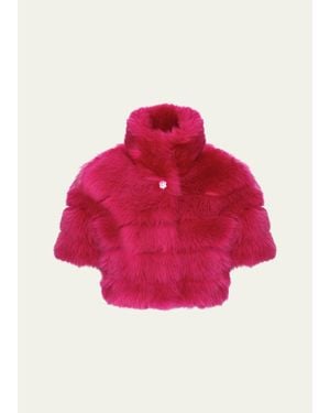 Gorski Reversible Merinillo Shearling Lamb Bolero - Red