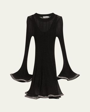 Jonathan Simkhai Zelda Embellished Knit Mini Dress - Black