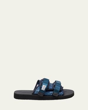Suicoke Moto Cab Nylon Dual-Buckle Sandals - Blue