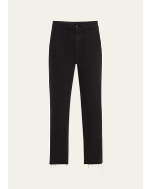 Amo Denim Easy Straight Cropped Army Pants - Black