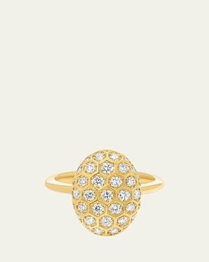 Sara Weinstock Honey Comb 18K & Diamond Hexagon Ring - Metallic
