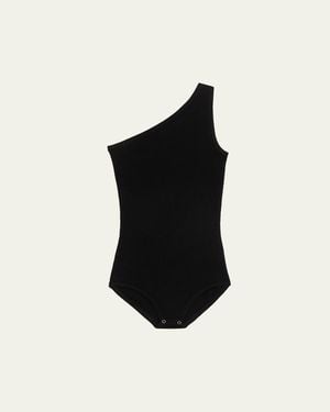 Michael Kors One-Shoulder Knit Bodysuit - Black