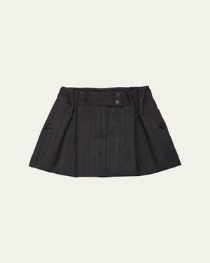 Prada Chevron Pleated Mini Skirt - Black