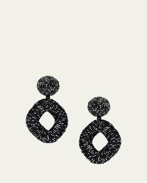 Oscar de la Renta Twisted Drop Earrings - Black