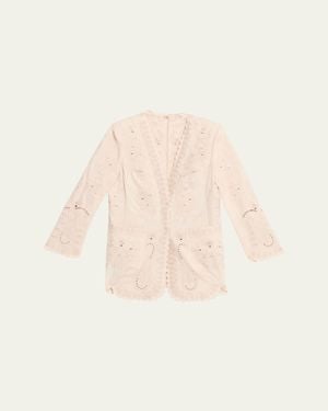 Kobi Halperin Lace Embroidered Cotton-Linen Jacket - Natural