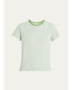 FRAME The Striped Baby Tee - Green