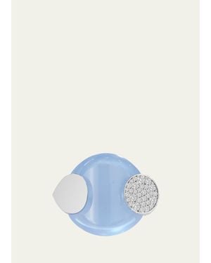 Tabayer 18K Diamond And Chalcedony Ring - Blue
