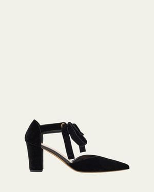 Ulla Johnson Corinna Velvet Bow Pumps - Black