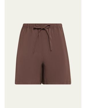 FRAME Modal Blend Pull-On Drawstring Shorts - Brown