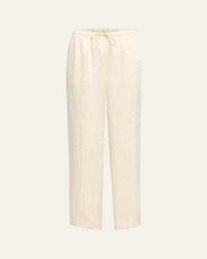 Jonathan Simkhai Elliat Crinkled Satin Drawstring Pants - Natural
