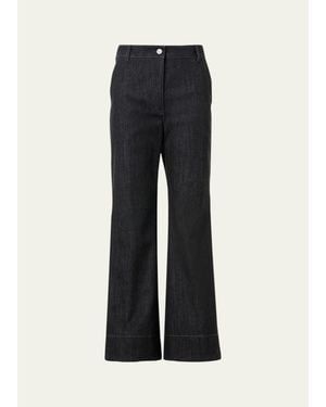 Akris Punto Cecily Bootcut Crop Denim Pants - Blue