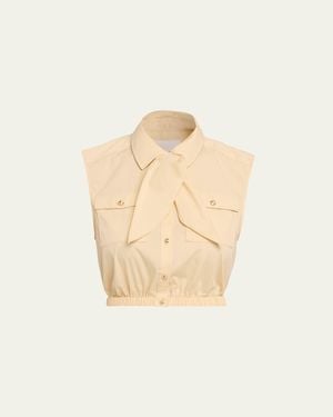 Cinq À Sept Lou Buttoned Poplin Top - Natural