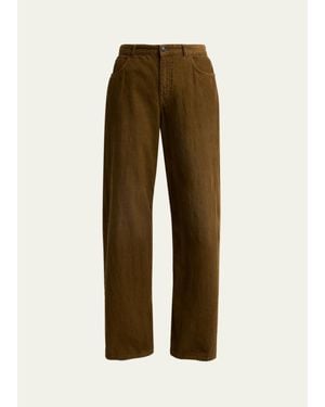 The Row Eglitta Corduroy Straight-Leg Pants - Green