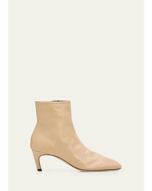 TOTEME 50Mm Soft Nappa Leather Ankle Boots - Natural