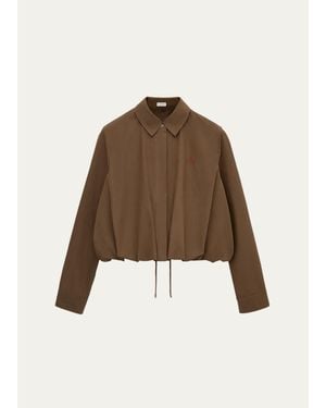 Loewe Logo Cotton-Blend Shirt - Brown