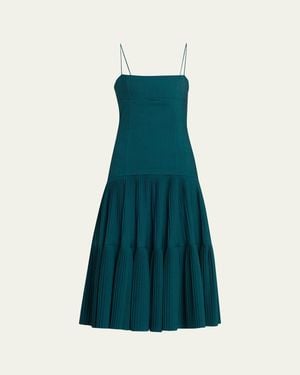 Ulla Johnson Matilda Wool Drop-Waist Midi Dress - Blue