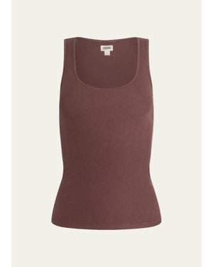 L'Agence Adira Scoop-Neck Tank Top - Purple