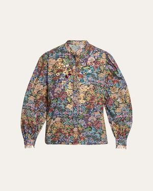 Kobi Halperin Clara Floral Blouse - Gray