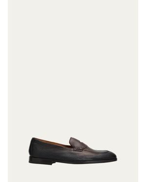 Doucal's Stresa Deerskin Leather Penny Loafers - White