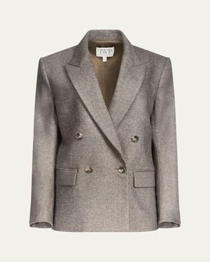 Twp Harper Double-Breasted Herringbone Blazer - Gray