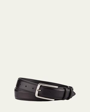 Bontoni 35Mm Burnished Leather Belt - White
