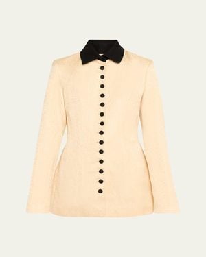 Rosie Assoulin Row Row Row Your Buttons Jacquard Jacket - Natural