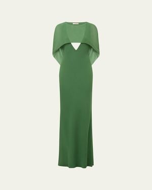 Et Ochs Reese Draped Cutout Mermaid Gown - Green